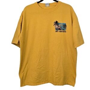 Crazy Shirts T-Shirt Mens XL Yellow Good‎ Dry Tortugas Key West Seaplane Graphic